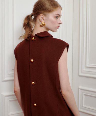 【LOULOU WILLOUGHBY】ビーバーステンカラーワンピース