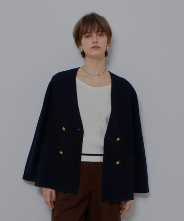 ガーターノーカラーニットジャケット|allureville OFFICIAL SITE