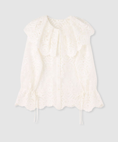 【LOULOU WILLOUGHBY】チュール刺繍ブラウス