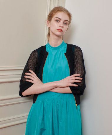 【LOULOU WILLOUGHBY】柄編みニットブルゾン