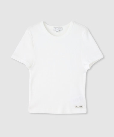 【SPORTY&RICH(スポーティーアンドリッチ)】LOGO RIBBED BABY TEE