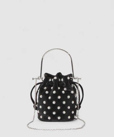 【LOULOU WILLOUGHBY】パール刺繍ベロア巾着ハンドバッグ