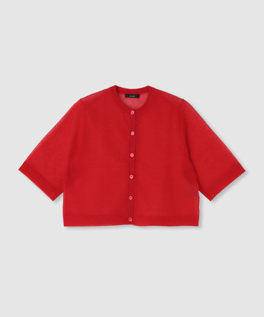 超美品✨allureville✨ワイドカフビーバーショートコート　レッド 超美品✨allureville✨ワイドカフビーバーショートコート レッド