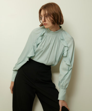 AAYUSHI フリルスリーブブラウス WEB限定・特急便】MEDE19F 〈SELECT〉AAYUSHI スリーブフリル