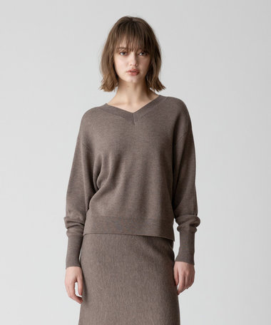 【セットアップ対応可能】ウールスムース2WAYネックプルオーバー