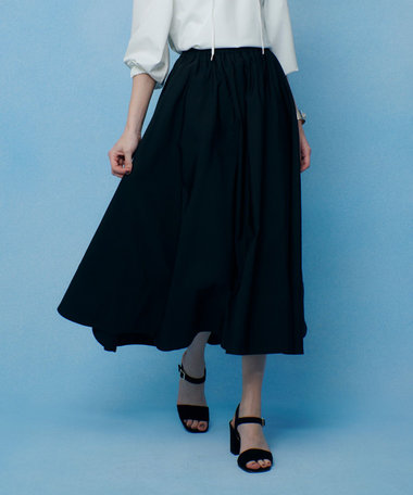 【LOULOU WILLOUGHBY】ポリエステルコットングログランギャザースカート