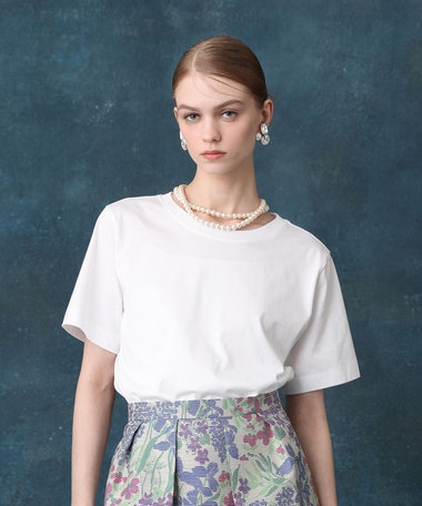 【LOULOU WILLOUGHBY】パールネックレスＴシャツ
