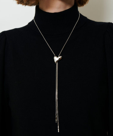 ハートモチーフループタイネックレス