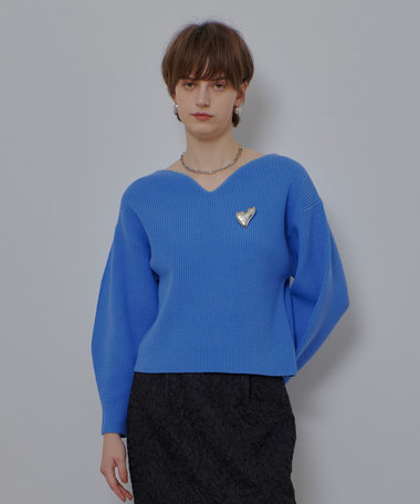 ハートネックプルオーバー