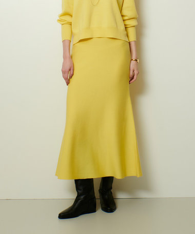 ウール混Ｗフェイスナローマーメイドスカート