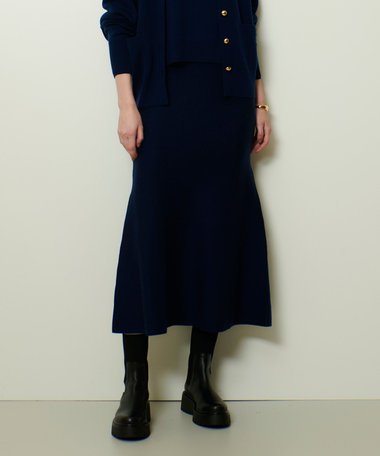 ウール混Ｗフェイスナローマーメイドスカート