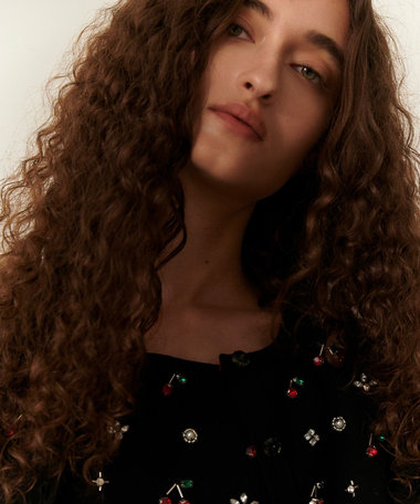 【LOULOU WILLOUGHBY】CHERRYビジュータンク