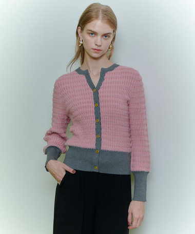 ◇【LOULOU WILLOUGHBY】フェザーボーダーカーディガン|allureville