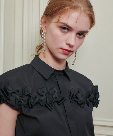 【LOULOU WILLOUGHBY】メニーリボンシャツ