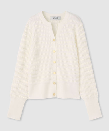 ◇【LOULOU WILLOUGHBY】フェザーボーダーカーディガン