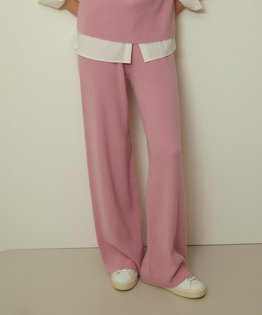 ウールリブニットパンツ