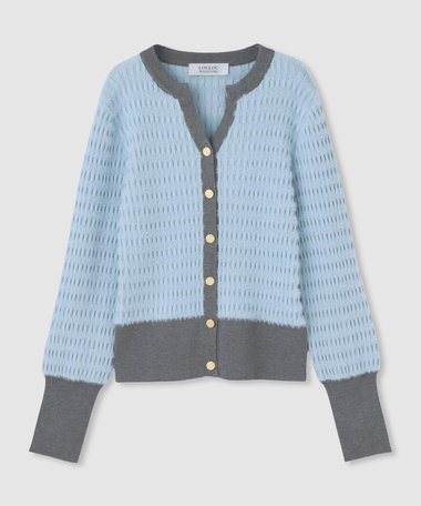 ◇【LOULOU WILLOUGHBY】フェザーボーダーカーディガン