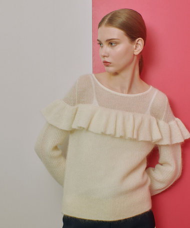 allureville / アルアバイル 【LOULOU WILLOUGHBY】モヘヤラッフルプルオーバー LOULOU WILLOUGHBY】モヘヤラッフルプルオーバー|allureville