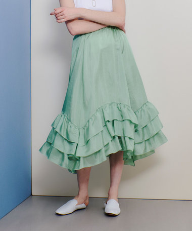 イレギュラーヘムフリルティアードスカート