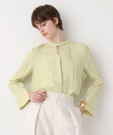 ブライトツイルアシメボウブラウス