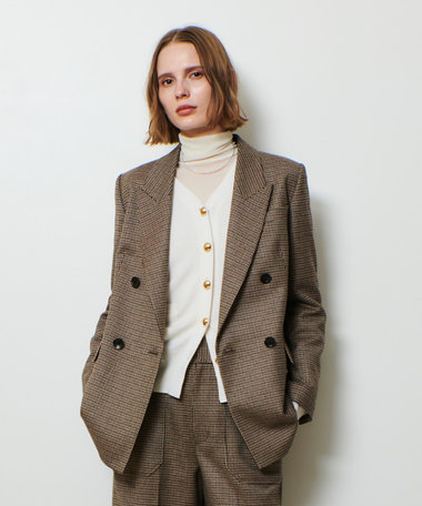 544 アルアバイル テーラードジャケット ダブル リネン混 ベージュ 24SS レノクロスダブルブレストジャケット （テーラードジャケット