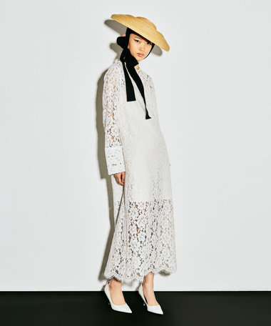 【LOULOU WILLOUGHBY】パールネックレースワンピース