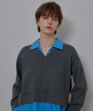 フェイクレイヤードスキッパープルオーバー