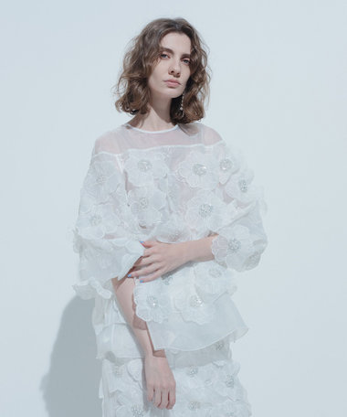 アルアバイル　ルルウィルビー シルクオーガンフラワーブラウス LOULOU WILLOUGHBY】オーガンフラワーブラウス|allureville OFFICIAL