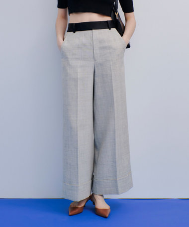 ウールリネンクロップドトラウザー