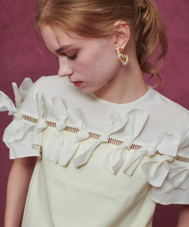 【LOULOU WILLOUGHBY】ポイントリボンプルオーバー