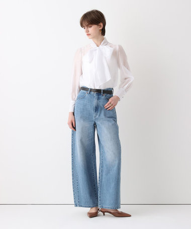 サイド切替オーバルデニムパンツ