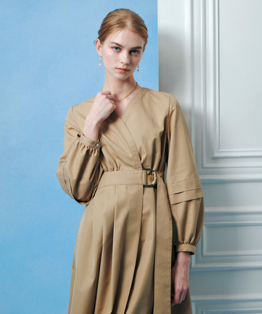 【LOULOU WILLOUGHBY】バックルベルトカシュクールワンピース