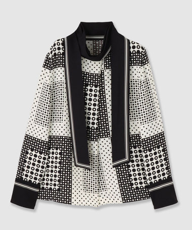 幾何プリントボウタイブラウス|allureville OFFICIAL SITE / ONLINE