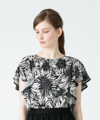 SOREILジャガードプリントブラウス