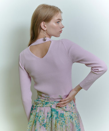 【LOULOU WILLOUGHBY】ホルターバックＶプルオーバー