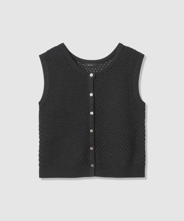 透かし編みジレプルオーバー