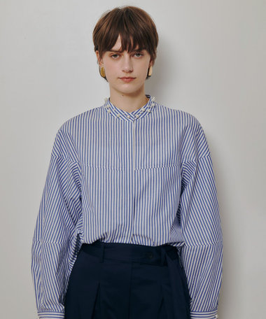 パールカラーロンストコクーンブラウス