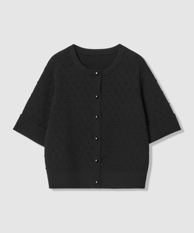 【LOULOU WILLOUGHBY】アイレット半袖カーディガン