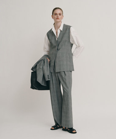 ディープタックチェックパンツ