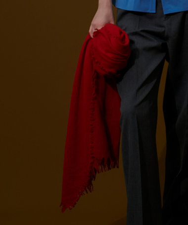 【A SAUCE MELER(アソースメレ)】ファインラムエアリーソリッドウールストール