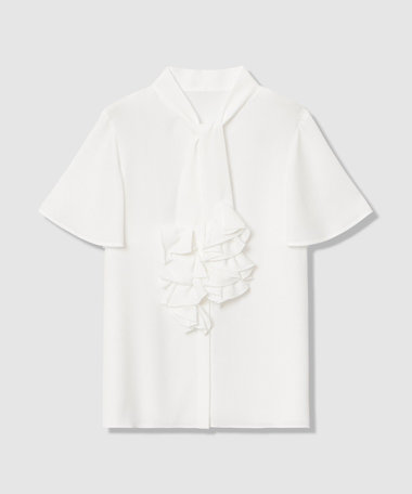 【LOULOU WILLOUGHBY】ペタルフリルフレアスリーブブラウス