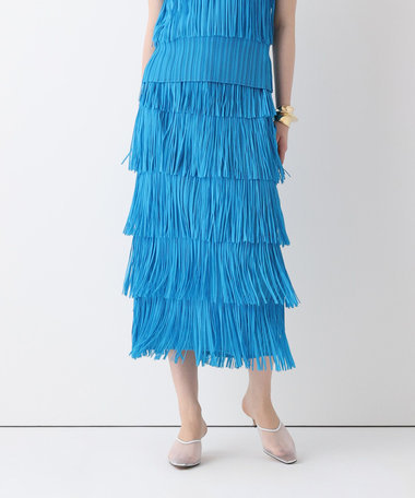 プリーツフリンジスカート