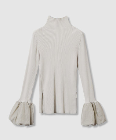 allureville ニット　新品未使用 allureville ニット セーター シアーカフスラウンドネックプル