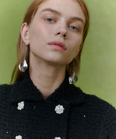 【LOULOU WILLOUGHBY】ニットツィードワンピース