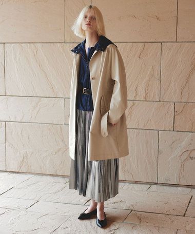 新品　allureville　MANTECO PUREケープコート MANTECOPureリバー ロングコート （ステンカラーコート）｜L