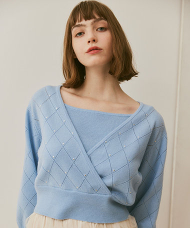 LOULOU WILLOUGHBY】レイヤードカシュクールプルオーバー
