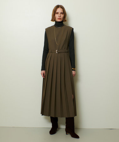 サイドスリットプリーツロングワンピース|allureville OFFICIAL SITE