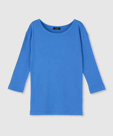 テレコ3/4スリーブボートネックプルオーバー