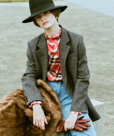 ツィードフラップポケットジャケット