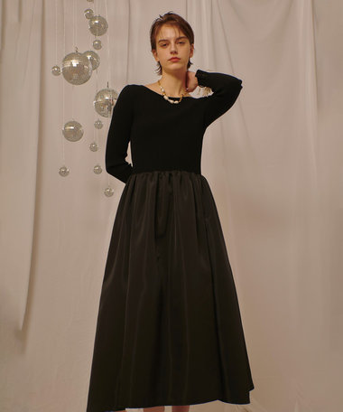 allureville ドッキングヘムワンピース　ニット　ブラック ワンピース|商品一覧｜allureville OFFICIAL SITE / ONLINE SHOP